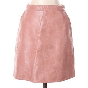 Zara Pink Faux Leather Skirt